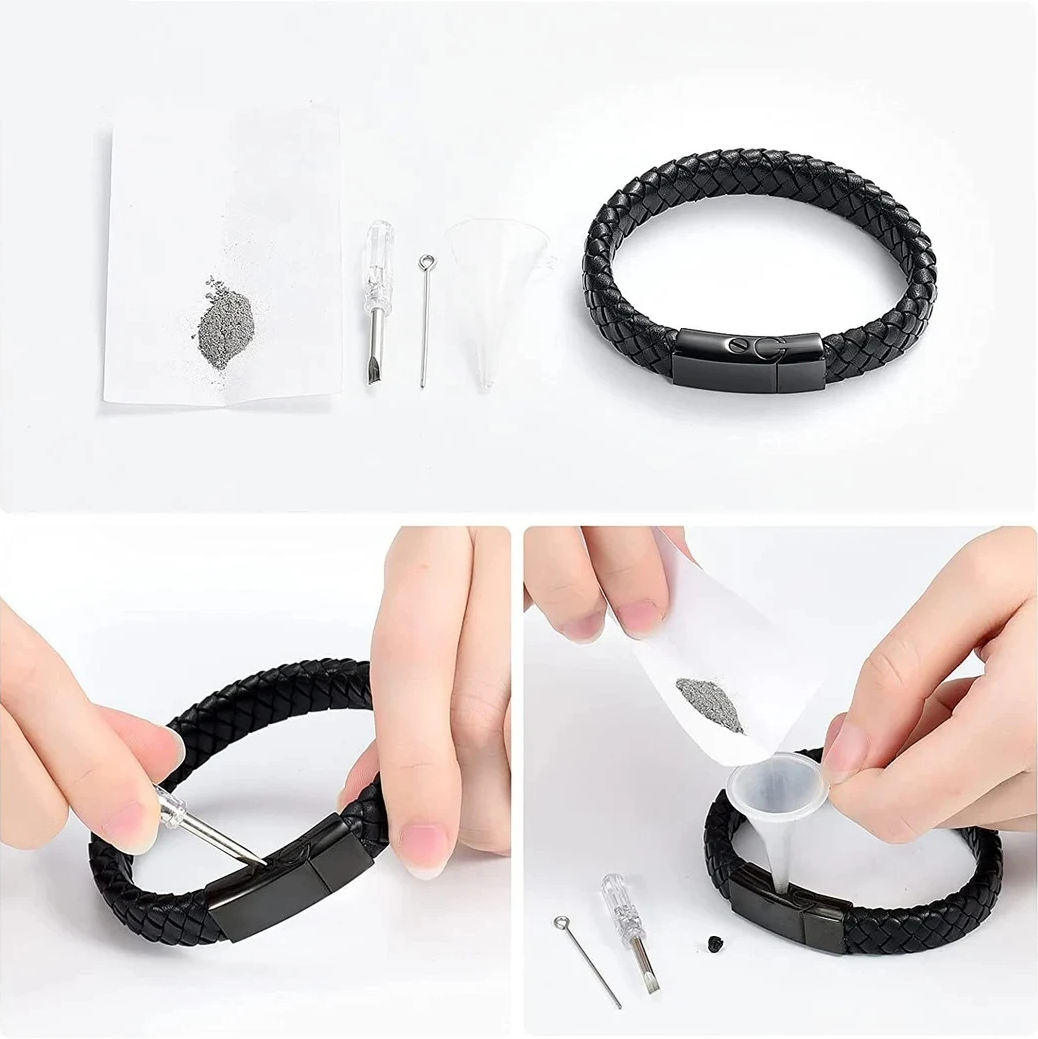 Schwarzes Urnenarmband