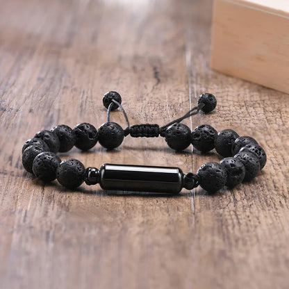 Lavastein-Perlen Urnenarmband